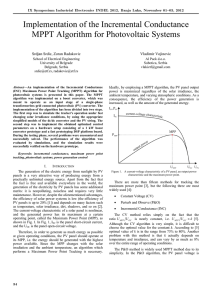 Implementation of the Incremental Conductance MPPT Algorithm for