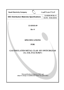 Specifications For Gas Insulated Metal Clad Mv Switchgear