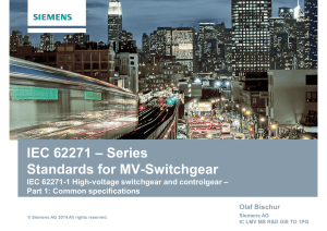IEC 62271 – Series Standards for MV