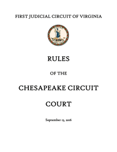 Rules of the Chesapeake Circuit Court