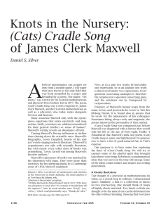 Knots in the Nursery: (Cats) Cradle Song of James Clerk Maxwell