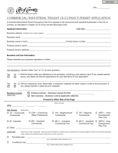 commercial/industrial tenant occupancy permit application