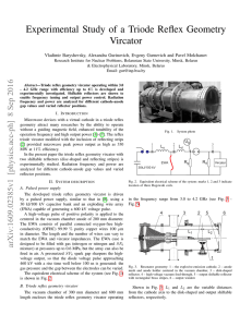 Experimental Study of a Triode Reflex Geometry Vircator