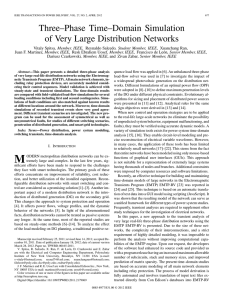 Three–Phase Time–Domain Simulation of Very Large Distribution