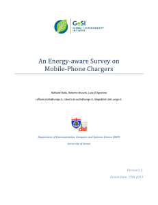 An Energy-‐aware Survey on Mobile-‐Phone Chargers