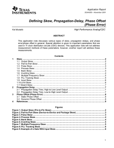 Defining Skew,Propagation-Delay,Phase Offset