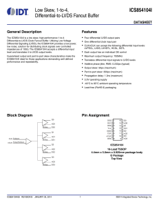 Low Skew, 1-to-4, Differential-to-LVDS Fanout Buffer ICS854104I