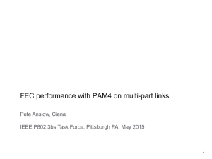 FEC performance with PAM4 on multi-part links