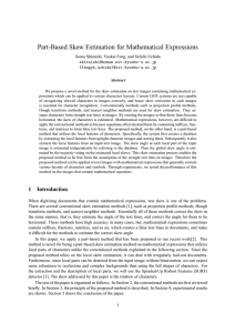 Part-Based Skew Estimation for Mathematical Expressions