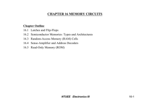 CHAPTER 16 MEMORY CIRCUITS