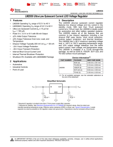 LM2936 Ultra-Low Quiescent Current LDO Voltage Regulator (Rev. O)