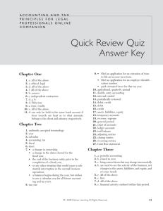 Quick Review Quiz Answer Key