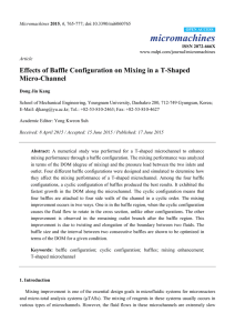 Effects of Baffle Configuration on Mixing in a T-Shaped Micro