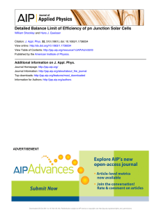 Detailed Balance Limit of Efficiency of pn Junction Solar Cells