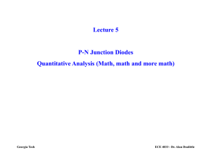 Lecture 5 5 P-N Junction Diodes Quantitative Analysis (Math, math