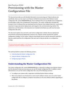 Using the Master Configuration File