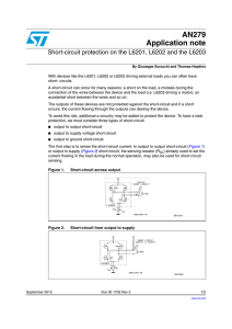 Short-circuit protection on the L6201, L6202 and the L6203