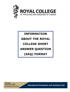 INFORMATION ABOUT THE ROYAL COLLEGE SHORT ANSWER