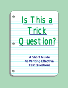 A Short Guide to Writing Effective Test Questions