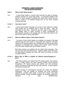 FREQUENTLY ASKED QUESTIONS (SOLAR WATER HEATERS) Q