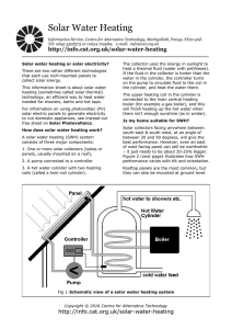the solar water heating information sheet