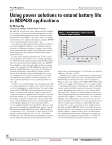 Using power solutions to extend battery life in MSP430 applications