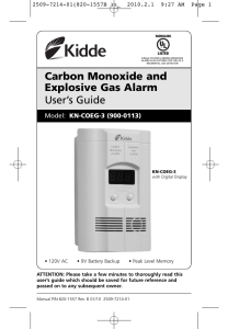 Carbon Monoxide and Explosive Gas Alarm User`s Guide