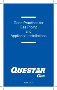 Good Practices For Gas Piping And Appliance