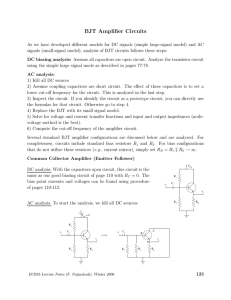 BJT Amplifier Circuits (pp 123-145)