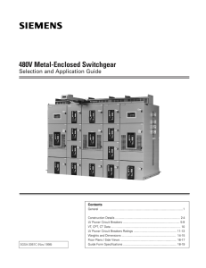 480V Metal-Enclosed Switchgear