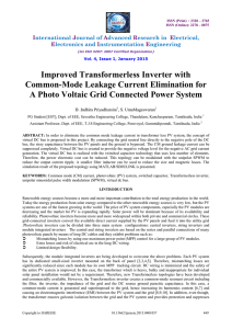 Improved Transformerless Inverter with Common