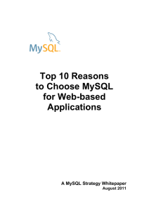 Top 10 Reasons to Choose MySQL for Web-based