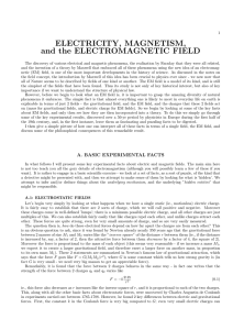 ELECTRICITY, MAGNETISM, and the ELECTROMAGNETIC FIELD