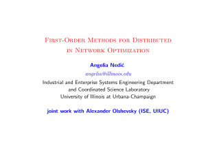 First-Order Methods for Distributed in Network Optimization