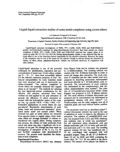 Liquid-liquid extraction studies of some metal complexes using