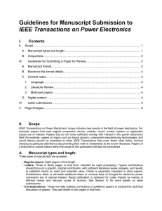 Guidelines for Manuscript Submission to IEEE Transactions