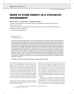 WHEN TO STORE ENERGY IN A STOCHASTIC ENVIRONMENT