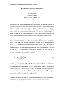 Definition and Misuse of Return Loss