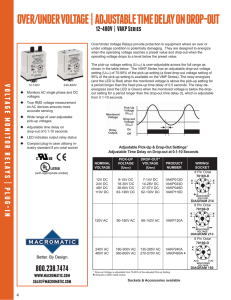 OVER/UNDER VOLTAGE | ADJUSTABLE TIME DELAY ON DROP