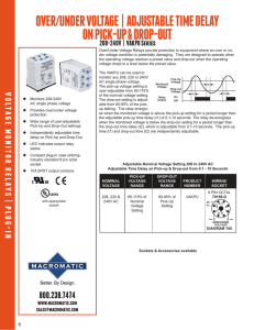 OVER/UNDER VOLTAGE | ADJUSTABLE TIME DELAY ON PICK