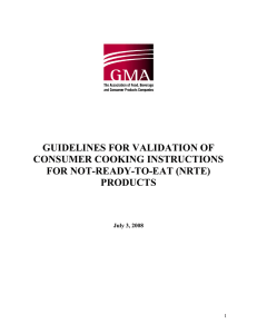 Validation of Consumer Cooking Instructions for NRTE Products