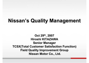 Nissan`s Quality Management