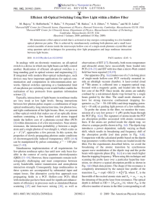 Efficient All-Optical Switching Using Slow Light within a Hollow