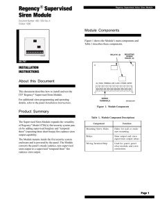 Regency® Supervised Siren Module