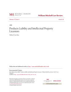 Products Liability and Intellectual Property Licensors
