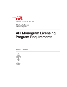 API Monogram Licensing Program Requirements