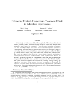 Estimating Context-Independent Treatment Effects in Education