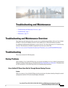 Troubleshooting and Maintenance