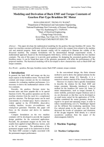 Modeling and Derivation of Back EMF and Torque Constants of