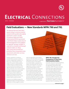 Field Evaluations — New Standards NFPA 790 and 791